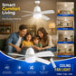 🏆 Last Day Special Price £15.99!!🔥SmartBreez™ 40W LED Ceiling Fan Light – 20.5” Ultra-Quiet with Remote 🎯 | E27 + FREE B22 Adapter 🔌 | For Bedroom 😴, Kitchen 👩‍🍳 & Garage 🛠️ – UK Ready! 🇬🇧