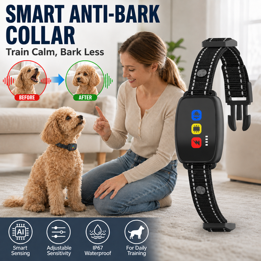 🥳2026 HOT SALE🥳💞50K+ SOLD!🍃🐾 50% OFF!Anti Bark Collar – Smart anti‑false triggering filters out other barks. IP67 waterproof & USB rechargeable – worry‑free training anywhere! 💦✅ £26.99 Regular price£69.99Sale priceSale