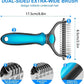 🐾Double-Sided Pet Grooming Brush – Hurtless Shedding & Dematting Undercoat Rake for Dogs and Cats