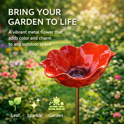 💖🎁2026 Hot Sale 50% Off🌺Handmade Metal Flower Garden Stake🐦