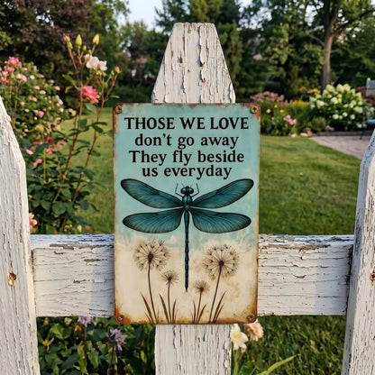 🥳2026 HOT SALE🥳💞50K+ SOLD!🍃Dragonfly Memorial Garden Sign – “Those We Love Don’t Go Away” Sympathy Gift, Remembrance Outdoor Decor