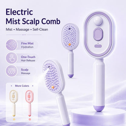 💖LAST DAY SALE ONLY ￡9.9!!💖ProGlide™🇬🇧 Scalp Massager Comb 💆‍♀️ – Self-Cleaning 🧼, Tangle-Free ✂️ & Frizz-Control Hair Brush with Soothing Mist Spray 💨✨ | Perfect for Dry, Brittle Hair 💧🌟