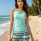 ⏰LAST DAY 60% OFF👙🌊Women's Tummy Control Tankini Set with Built-In Bra – Flattering Boho Swimwear with Shorts🔥