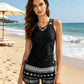 ⏰LAST DAY 60% OFF👙🌊Women's Tummy Control Tankini Set with Built-In Bra – Flattering Boho Swimwear with Shorts🔥