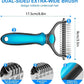 🐾Double-Sided Pet Grooming Brush – Hurtless Shedding & Dematting Undercoat Rake for Dogs and Cats