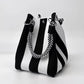🏆👜 Limited Time Special Price ￡8.99!!✨  Boho Striped Knit Bucket Handbag for Women – Handmade Summer Beach Shoulder Bag