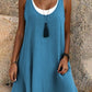 ⏰LAST DAY SALE ONLY ￡12.99!!💃Women's Casual Loose Sleeveless Fake Two Piece Tank Dress