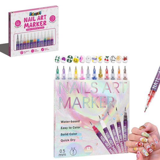🥳2026 HOT SALE🥳⏰LAST WEEK SPECIAL PRICE: ￡8.99!!⏳Nail Art Marker Pens | 12 Color Set