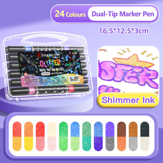 🎄Christmas Gifts 70% OFFF💝Special Price:£7.99!!✨🎁Dual-Tip Glitter Marker Pen
