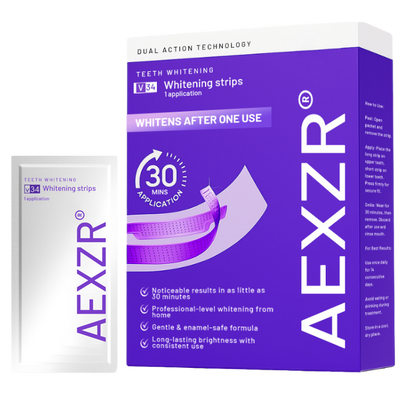 Limited sale💖Buy 1 get 1 free🎉  Purple Teeth Whitening Strips⚡The 30-Minute White Rescue