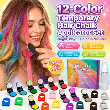 🎉🔥Last Day 50% OFF - 🌈12-Color Temporary Hair Chalk Applicator Set