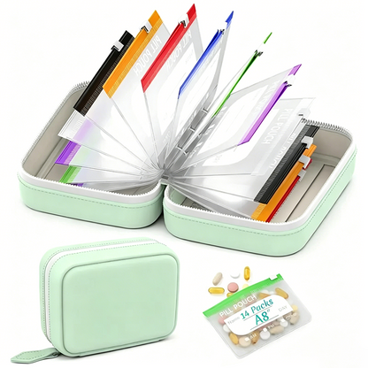 ⏳Limited-time 50% off⏰ Waterproof Pill Pouch Set – 14-Day Reusable Pocket Pharmacy 🌈  Perfect for Vitamins, Fish Oils & Medication | Zippered, Leak-Proof & Travel-Friendly ✈️ | Includes Colour-Coded Labels for Easy Organisation