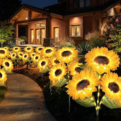 🔥Last Day Special Price: ￡7.99!!🔥 LuminaBloom™ Solar Sunflower Garden Stake Lights 🌻 | Waterproof 🌧️ | No Wiring💡