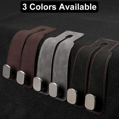 🥳2026 HOT SALE🥳💞50K+ SOLD!🍃🔥🚗Car Seat Back Alcantara Storage Hook - 💥Double Hook Holder for Convenient Storage