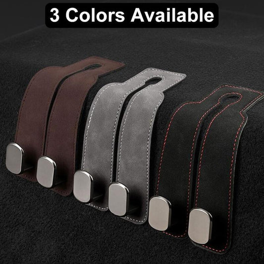 🥳2026 HOT SALE🥳💞50K+ SOLD!🍃🔥🚗Car Seat Back Alcantara Storage Hook - 💥Double Hook Holder for Convenient Storage