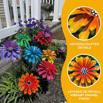 💖🎁2026 Mother's Day Gifts 49% Off-Metal Zinnia Flower Garden Stake for great gifts🎁