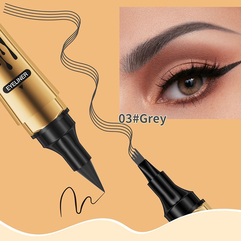 2-in-1 Waterproof Magic 4-fork Eyebrow Pen & Eyeliner-8