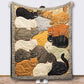 🎁LAST DAY SALE 50% OFF! 🐱💤 Cozy 9‑Panel Sleeping Cats Blanket – Ultra‑Soft Flannel, Reversible Design✨