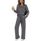 🔥LAST DAY SALE 70% OFF👍✨Women's Long Sleeve Loose-Fitting Casual Solid  Lounge Pants Set
