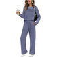 🔥LAST DAY SALE 70% OFF👍✨Women's Long Sleeve Loose-Fitting Casual Solid  Lounge Pants Set