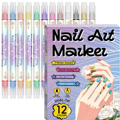 🔥Last Day 49% OFF💅✨Dual-Tip Nail Art Marker Pen Set– for Tire Painting,  & Manicure🎨For Adults, Kids and Pets.
