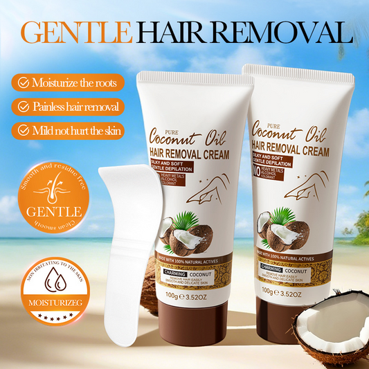 ⏳LAST DAY SALE 50% OFF🥥 Coconut Oil Hair Removal Cream – Silky Smooth Skin in Minutes! 🧴