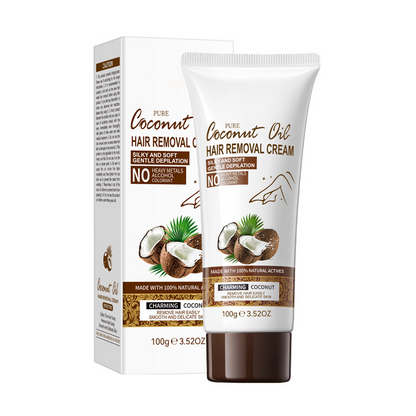 ⏳LAST DAY SALE 50% OFF🥥 Coconut Oil Hair Removal Cream – Silky Smooth Skin in Minutes! 🧴