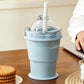 ⏰Limited-time 50% off🥤2-in-1 Foldable Silicone Ice Cup 🧊 | Makes XL Ice Balls  ☕🍹 | Leak-Proof Drinking Cup with Straw  ✅
