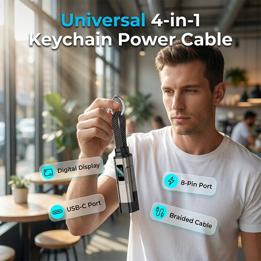 🔥HOT SALE 50% OFF🔥💥Buy 2 get 1 free💖4-in-1 Digital Display Keychain Charging Cable