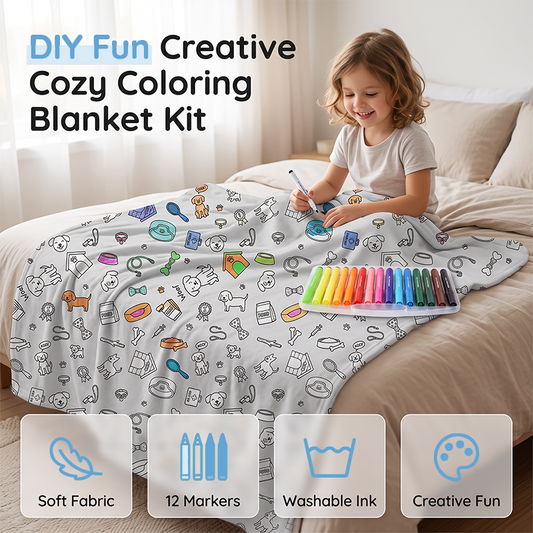 Creative Cozy Coloring Blanket Kit-Free Shipping Today