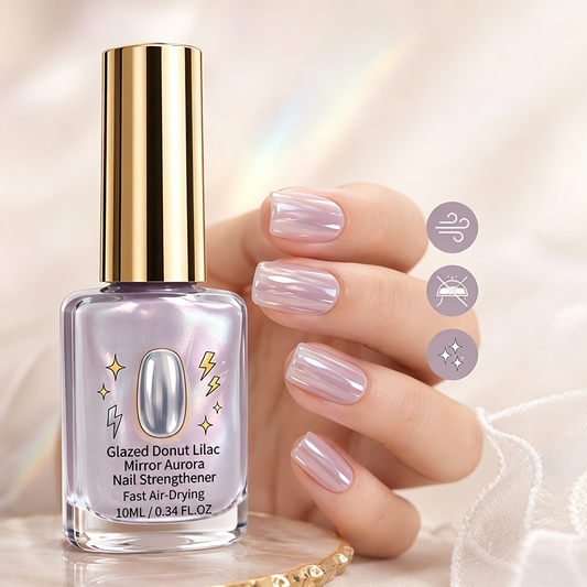 🔥 50% OFF! 🍑 Lilac Glossy Mirror Nail Strengthener-🔥【Buy 1 Get 1 Free Today】🔥