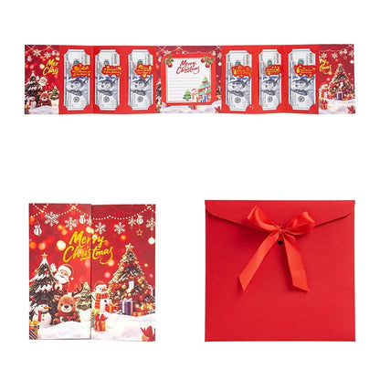 🏆 Last Day Special Price £5.99💖BUY 1 GET 1 FREE✨ Festive Cash Gift Card Holder – Multi-Slot Organization, Holiday Notes Space & Ribbon Envelope – Turn Cash into a Thoughtful Christmas Gift 💌