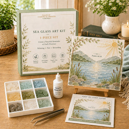 Psalms Sea Glass Art Kit - Christian Scripture DIY Decor